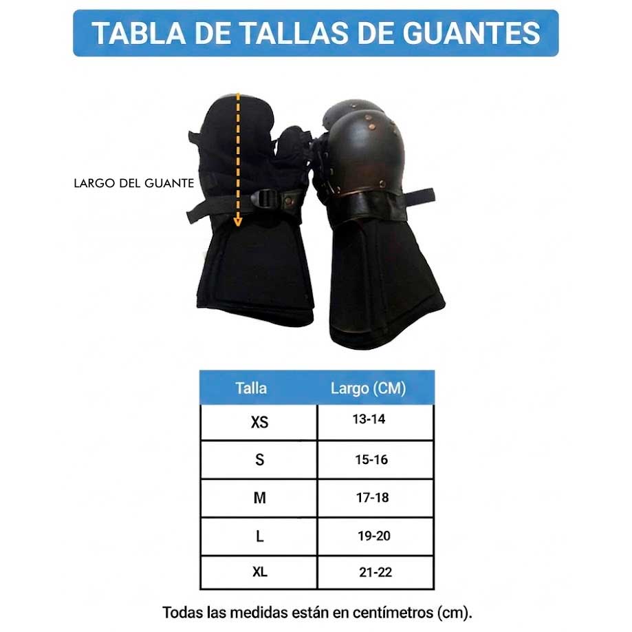 Tabla guantes y guanteltes vincere